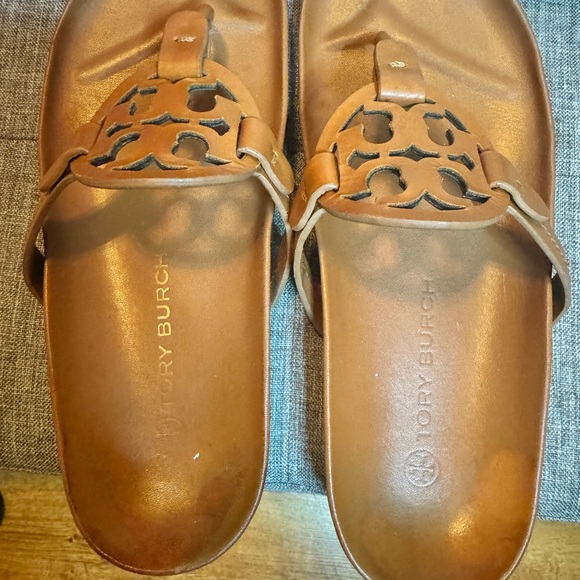 Tory Burch Miller Cloud Calf Leather Aged Camello Size 8.5 - Picture 4 of 7